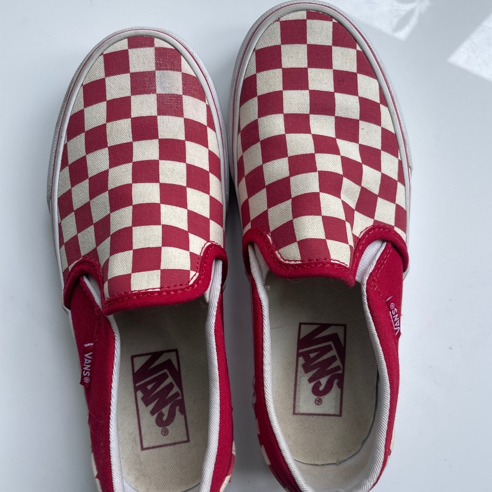 Vans Red Checkerboard Kid’s Slip-on